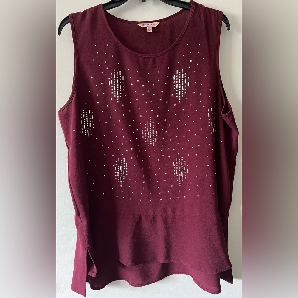 Beautiful Juicy Couture Burgundy stylish blouse tank top.